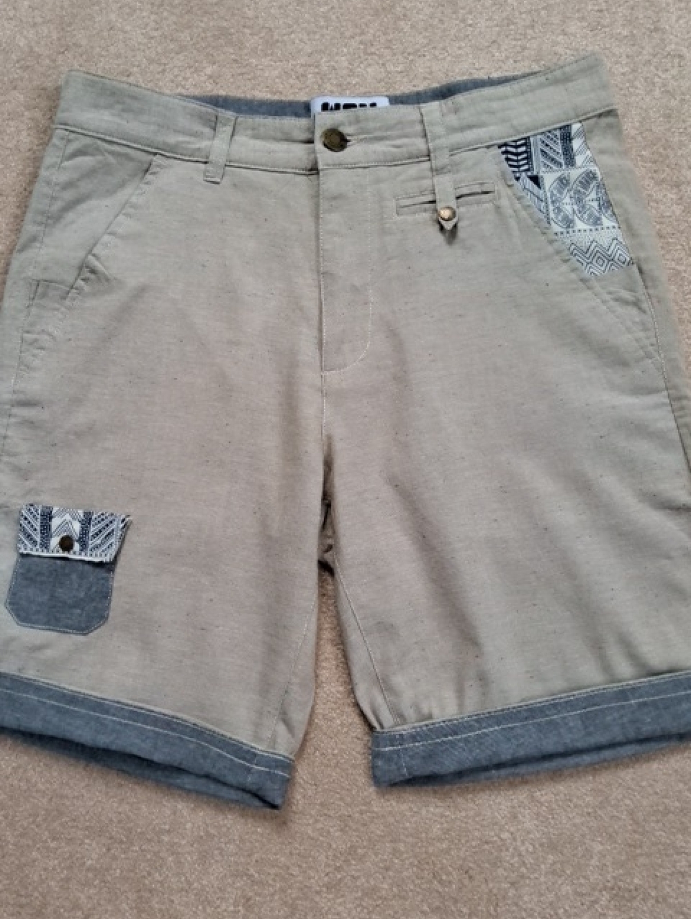 New WON Woolf New York 100% Cotton Cuffed shorts.